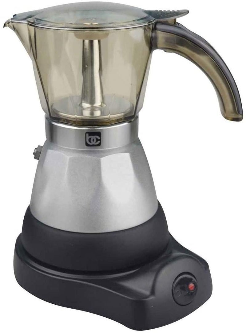 Bene Casa - Black Espresso Coffee Maker with Transparent Carafe - Brews 3 Cups in 5 Minutes - Includes Cool-touch Handle and Automatic Shut Off Feature - Image 1