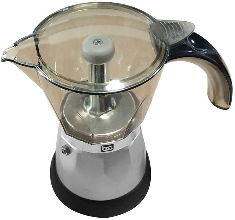Bene Casa - Black Espresso Coffee Maker with Transparent Carafe - Brews 3 Cups in 5 Minutes - Includes Cool-touch Handle and Automatic Shut Off Feature - Image 4