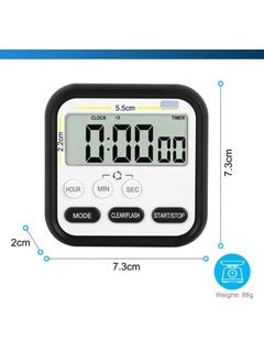 BENCI BENCI Digital Kitchen Timer Magnetic Countdown Up Cooking Timer Clock with Magnet Back Countdown Reminder Alarm Clock for Baking Sports Games Office Black  - Image 2