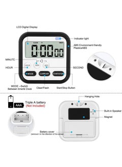 BENCI BENCI Digital Kitchen Timer Magnetic Countdown Up Cooking Timer Clock with Magnet Back Countdown Reminder Alarm Clock for Baking Sports Games Office Black  - Image 4