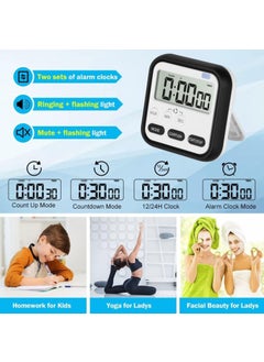 BENCI BENCI Digital Kitchen Timer Magnetic Countdown Up Cooking Timer Clock with Magnet Back Countdown Reminder Alarm Clock for Baking Sports Games Office Black  - Image 3