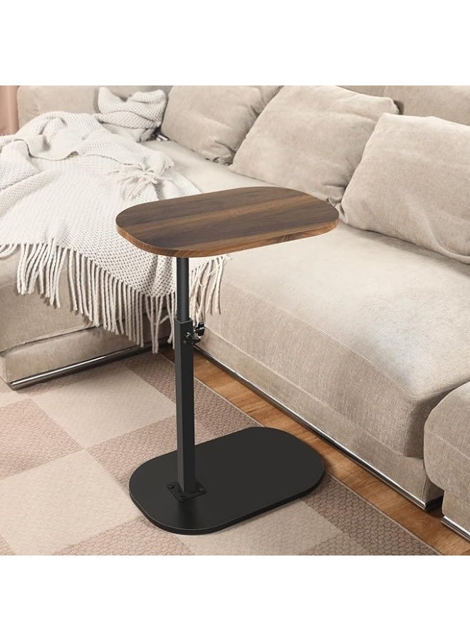 طاولة جانبية قابلة للتعديل على شكل حرف C مع 360 درجة افقي دوار اثاث صغير الحجم ينزلق تحت الكنبة والسرير بتصميم عصري موفر للمساحة لغرفة المعيشة وغرفة النوم - Image 5