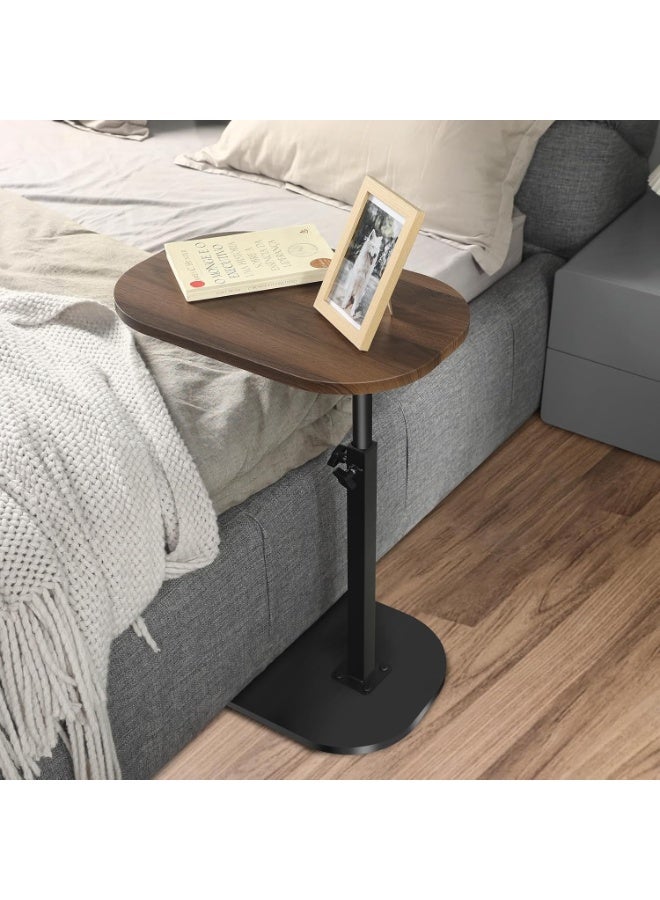 طاولة جانبية قابلة للتعديل على شكل حرف C مع 360 درجة افقي دوار اثاث صغير الحجم ينزلق تحت الكنبة والسرير بتصميم عصري موفر للمساحة لغرفة المعيشة وغرفة النوم - Image 3