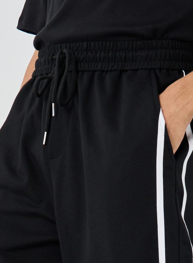 Styli Woven Relaxed Fit Joggers with Double Side Piping - Image 3