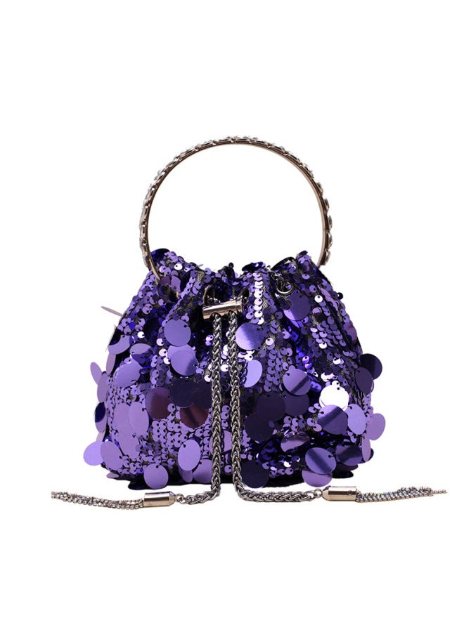 Elegant Evening Bag Made Soft Leather Pattern Suitable For Wedding Party Prom Special Occasions-Color:Purple-Dimensions:16cm*9cm*13cm - Image 1