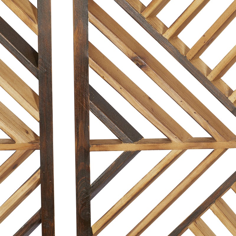 Deco 79 Wood Geometric Home Wall Decor Slatted Wood Design Wall Sculpture, Set of 3 Wall Art 12"W, 35"H, Brown - Image 5