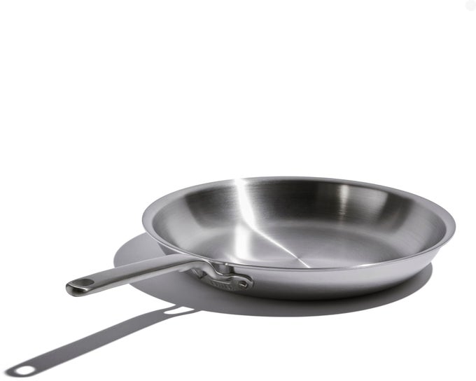 EATER SERIES 12 INCH FRYING PAN MADE IN USA 5PLY FULLY CLAD STAINLESS STEEL STAY COOL HANDLE DESIGN INDUCTION READY NONTOXIC