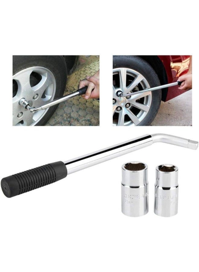 klarako Wheel Nut Wrench Telescopic Wrench from Retractable Wheel Brace with 2 Sleeves Repair Tool for car Van Spare tire Breakdown Emergency Tool, tire Change, Workshop Tools  - Image 1