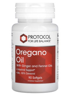 Protocol For Life Balance Oregano Oil with Ginger and Fennel Oils 90 Softgels 