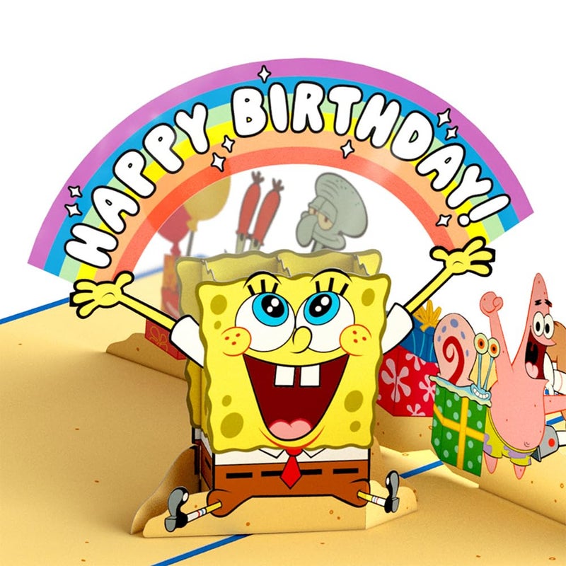 Lovepop SpongeBob SquarePants Happy 3D Pop-Up Birthday Card - for Him, Her, Kids, Boys, Girls, Men, Women - 5" x 7" - Envelope Included - Image 2