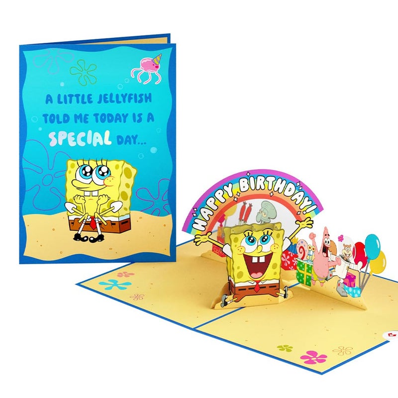 Lovepop SpongeBob SquarePants Happy 3D Pop-Up Birthday Card - for Him, Her, Kids, Boys, Girls, Men, Women - 5" x 7" - Envelope Included - Image 1