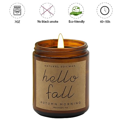 Lihome Fall Decorations for Home - Fall Candles, Gifts for Women, Natural Soy Wax Autumn Morning Scented Candles - Image 2