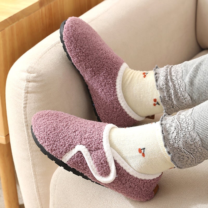 Children'S Indoor Fleece-Lined Floor Socks Shoes With Non-Slip Soles, Early Learning Walking Shoes For Babies, Home Cotton Shoes For Indoor Cold Protection - Image 3