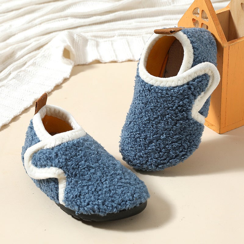 Children'S Indoor Fleece-Lined Floor Socks Shoes With Non-Slip Soles, Early Learning Walking Shoes For Babies, Home Cotton Shoes For Indoor Cold Protection - Image 5