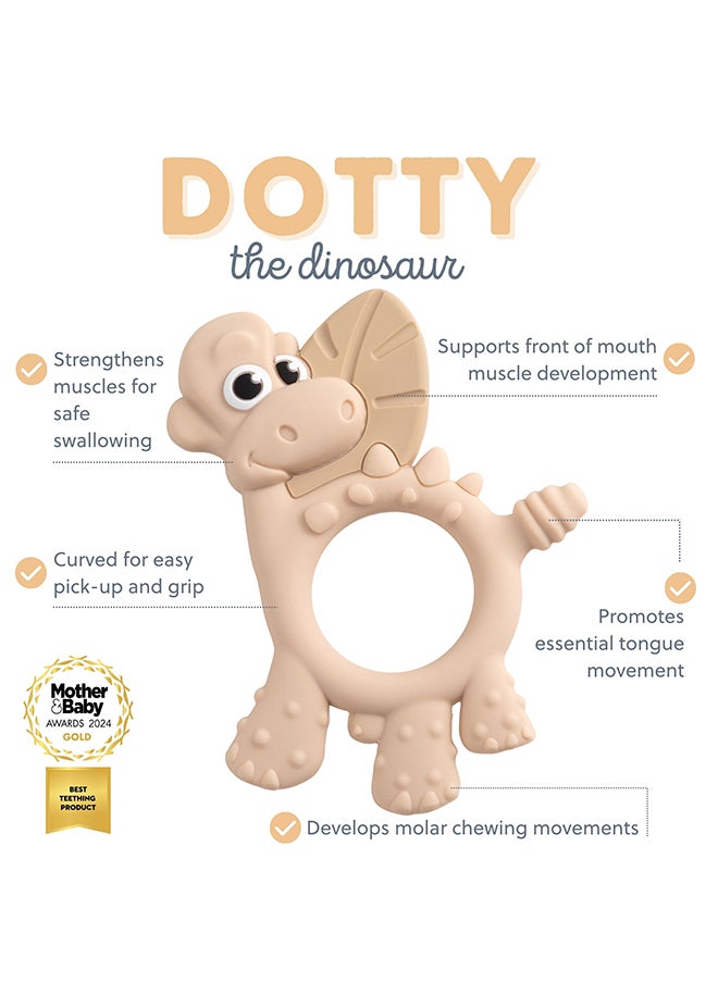 bibado Dotty The Dinosaur™ Multi-Sensory Teether Designed To Strengthen And Develop Mouth Muscles Suitable For 3 Months And Above - Fawn  - Image 2