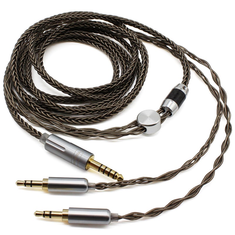Youkamoo 4.4mm Cable Compatible for Hifiman HE4XX, HE-400i Headphones 8 Core Braided Silver Plated Replacement Audio Upgrade Cable (4.4mm to Dual 3.5mm Male Version) - Image 2
