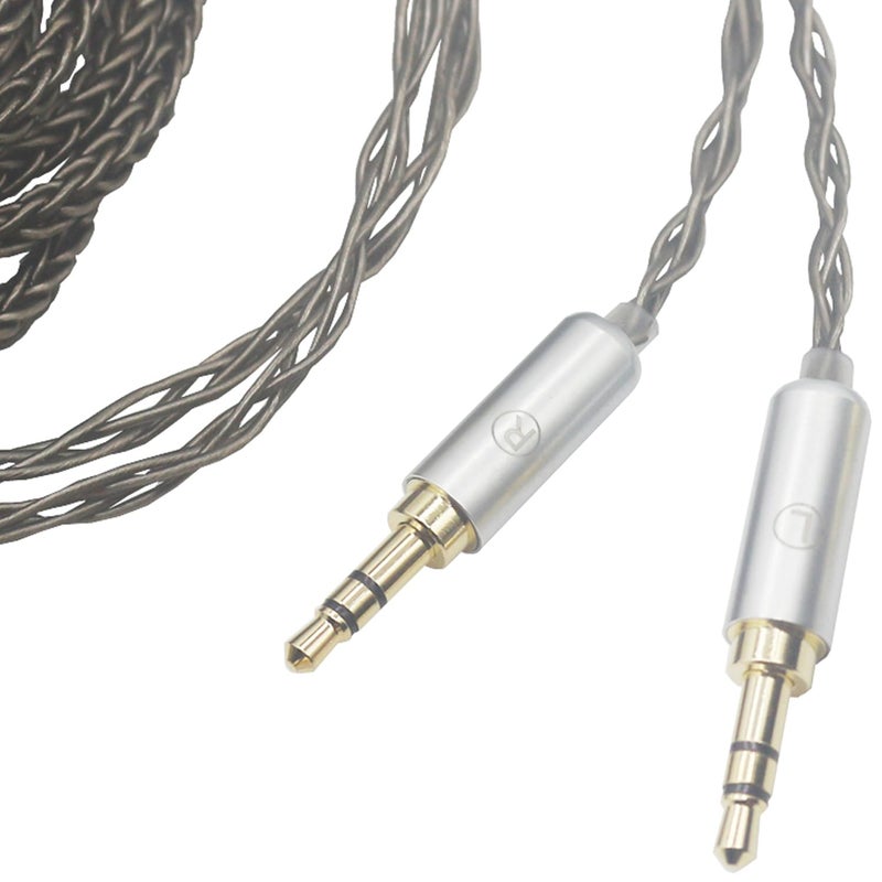 Youkamoo 4.4mm Cable Compatible for Hifiman HE4XX, HE-400i Headphones 8 Core Braided Silver Plated Replacement Audio Upgrade Cable (4.4mm to Dual 3.5mm Male Version) - Image 4