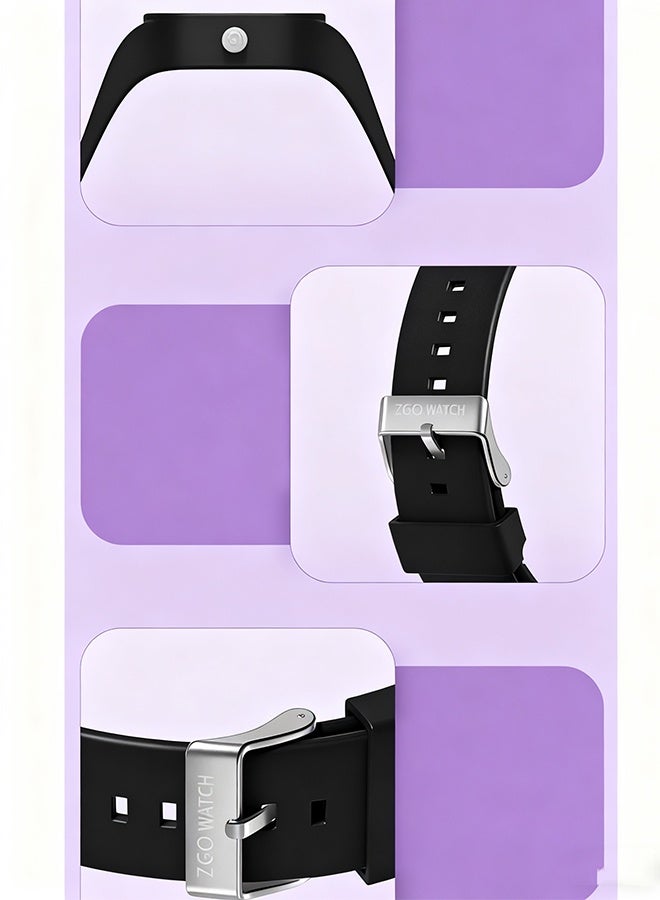 Happy D Black Square Cartoon Sanrio Kuromi Pattern Children's Watch Silicone Strap Suitable for All Ages Kids Gift Watches - Image 5