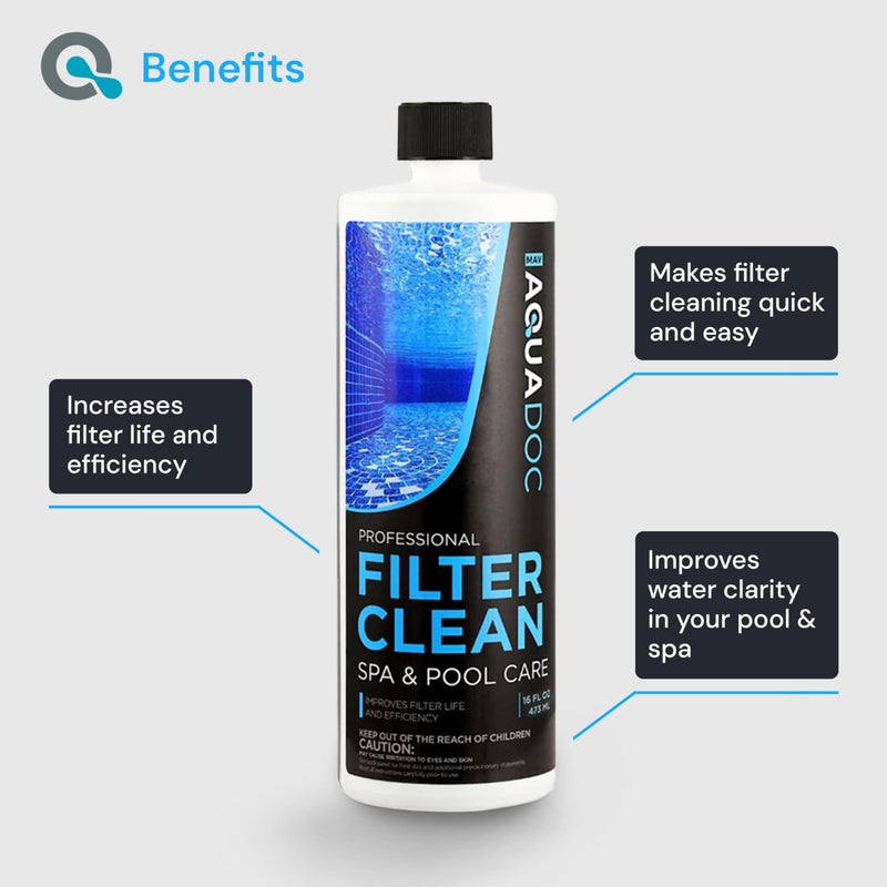 MAV AquaDoc Hot Tub Filter Cleaner Soak, Pool Filter Cleaner & Pool Cartridge Cleaner - Spa Filter Cleaner Soak & Spa Filter Cleaning Solution for HotTub Cartridges. Easy to Use Filter Degreaser - AquaDoc PT - Image 3
