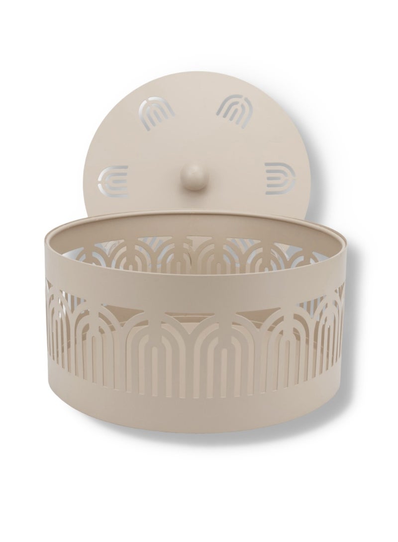 سلة تقديم معدنية بغطاء - للتمور والشوكولاتة والفواكه المجففة والوجبات الخفيفة - صغيرة (20 × 20 × 10 سم) - Image 2