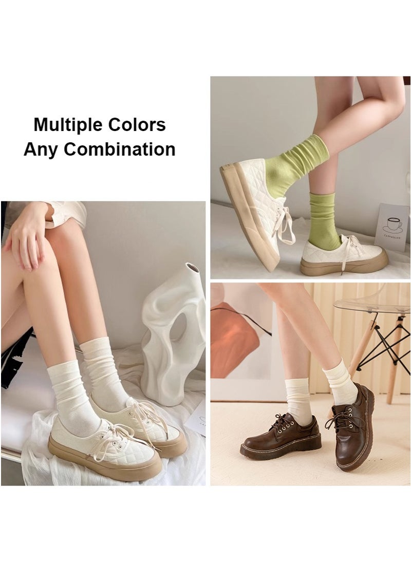تابيت 5 أزواج المرأة منتصف العجل جوارب القطن مجموعة، جوارب معتدلة الطول التنفس للمنزل والخارج ارتداء، ناعمة الجوارب اليومية مناسبة للربيع والخريف - Image 5