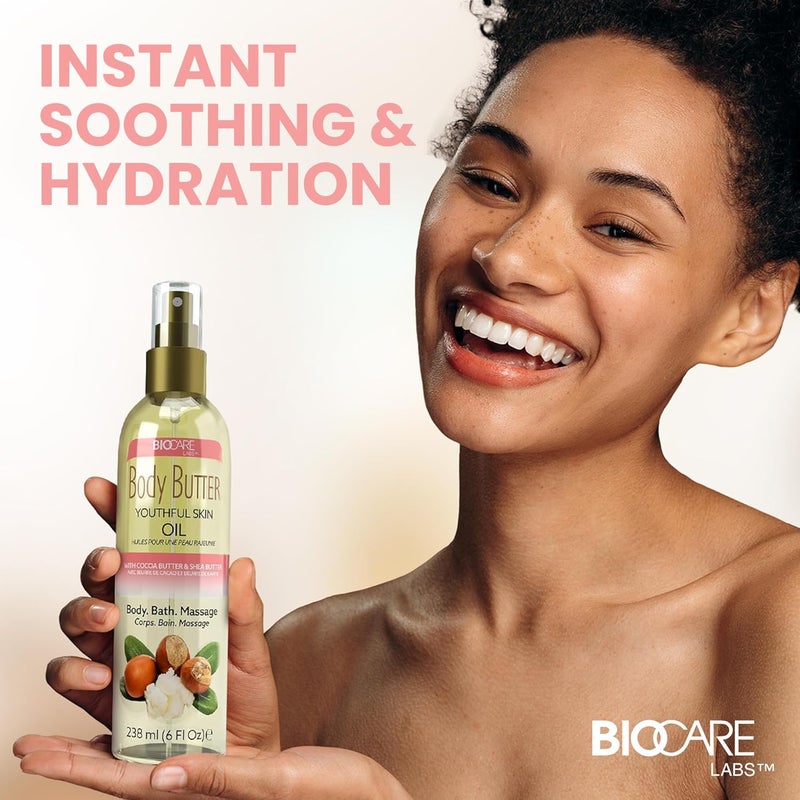 Biocare Body Butter Youthful Skin Oil with Cocoa Butter Shea Butter Infused with Vitamin E 6 oz - Image 4