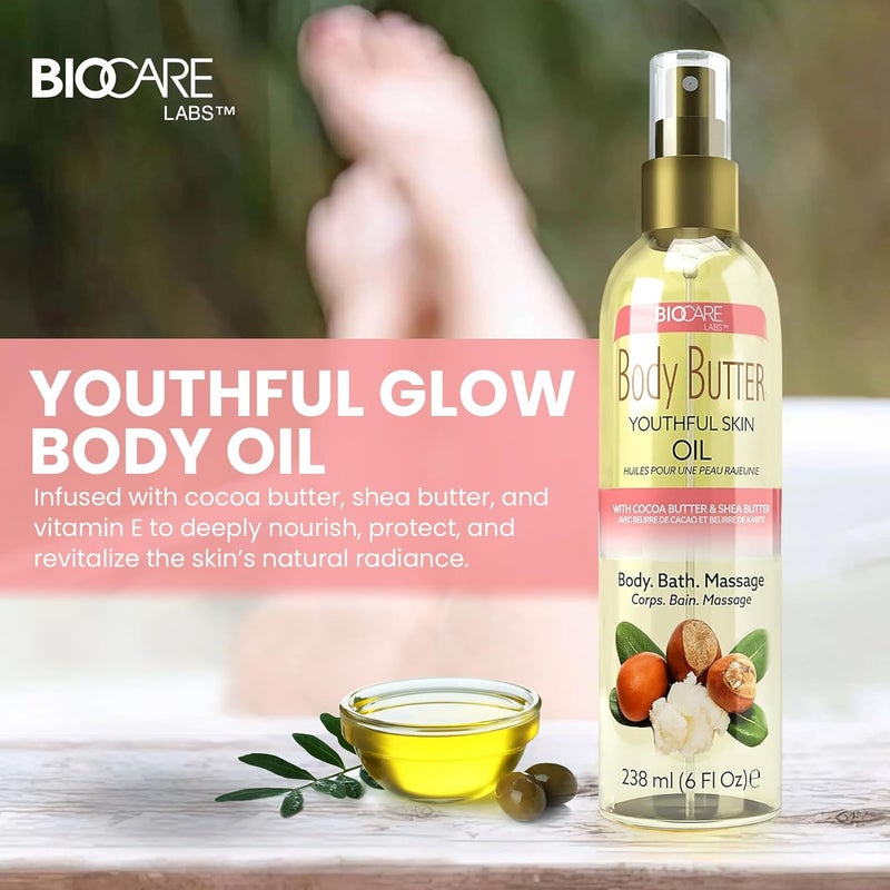 Biocare Body Butter Youthful Skin Oil with Cocoa Butter Shea Butter Infused with Vitamin E 6 oz - Image 2