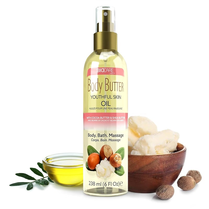 Biocare Body Butter Youthful Skin Oil with Cocoa Butter Shea Butter Infused with Vitamin E 6 oz - Image 1