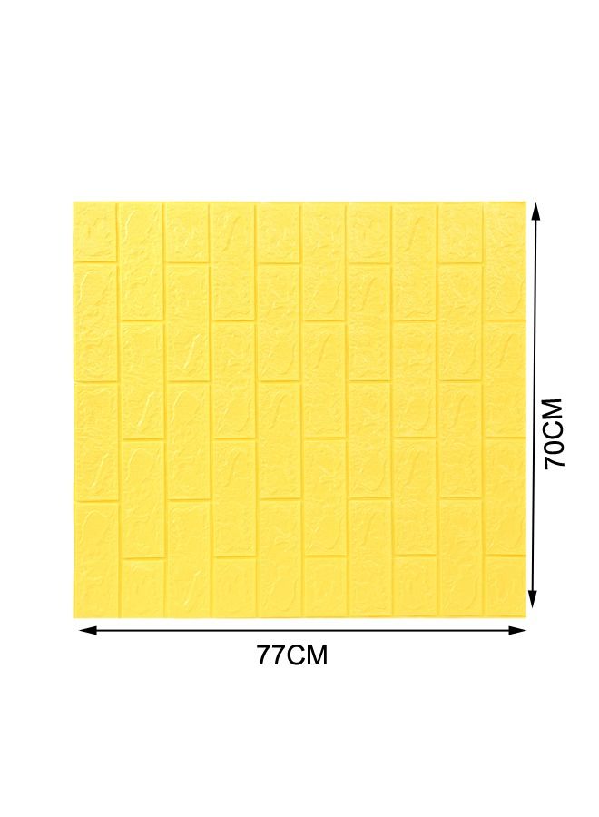 JSAITOYS 1PC Yellow Colors Waterproof Brick Wall Sticker 3D Foam Wallpaper - Image 2