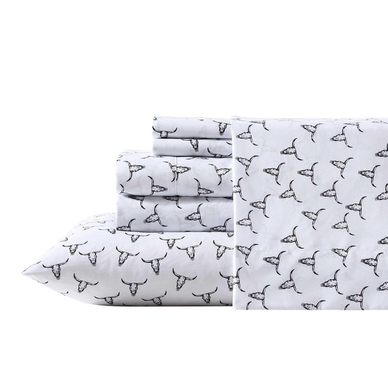 Wrangler - Twin XL Bed Sheets  Breathable & Wrinkle Resistant Bedding with Matching Pillowcase  Lightweight for Year-Round Use  Dorm Essentials (Steer Skulls Black) - Image 3