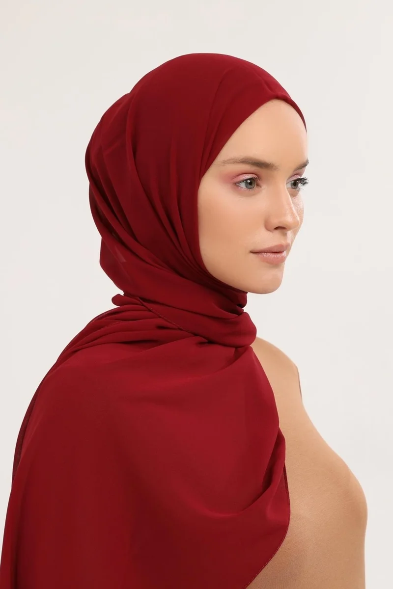 التوبة Ready Practical Luxury Pipe Bonnet Chiffon Shawl