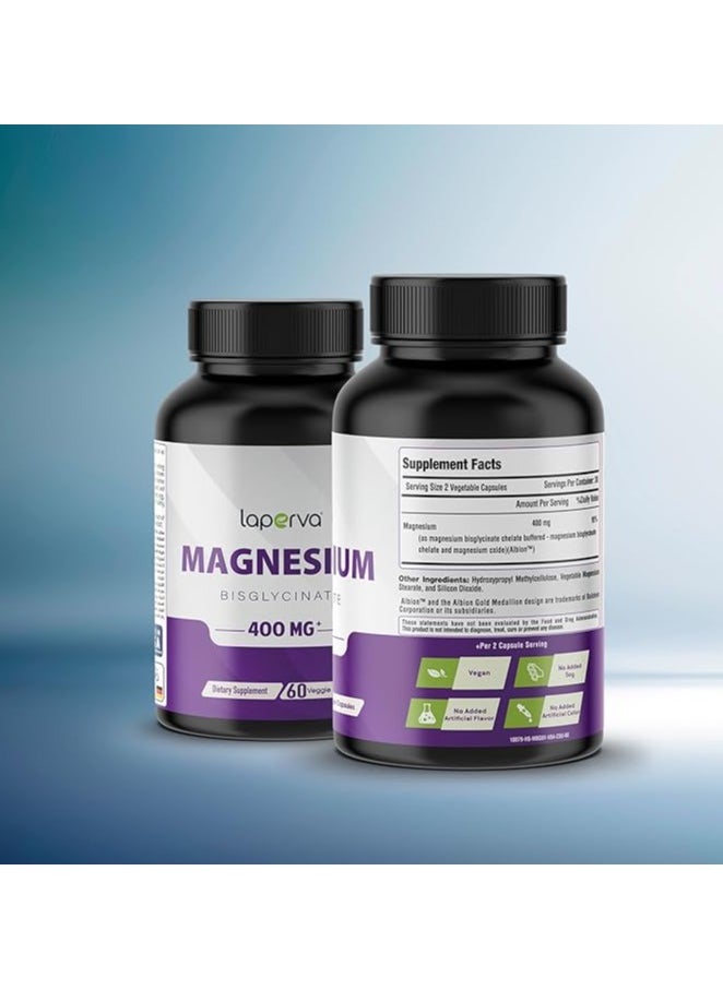 Laperva Magnesium Bisglycinate, 400 mg, 60 Veggie Capsules  - Image 2