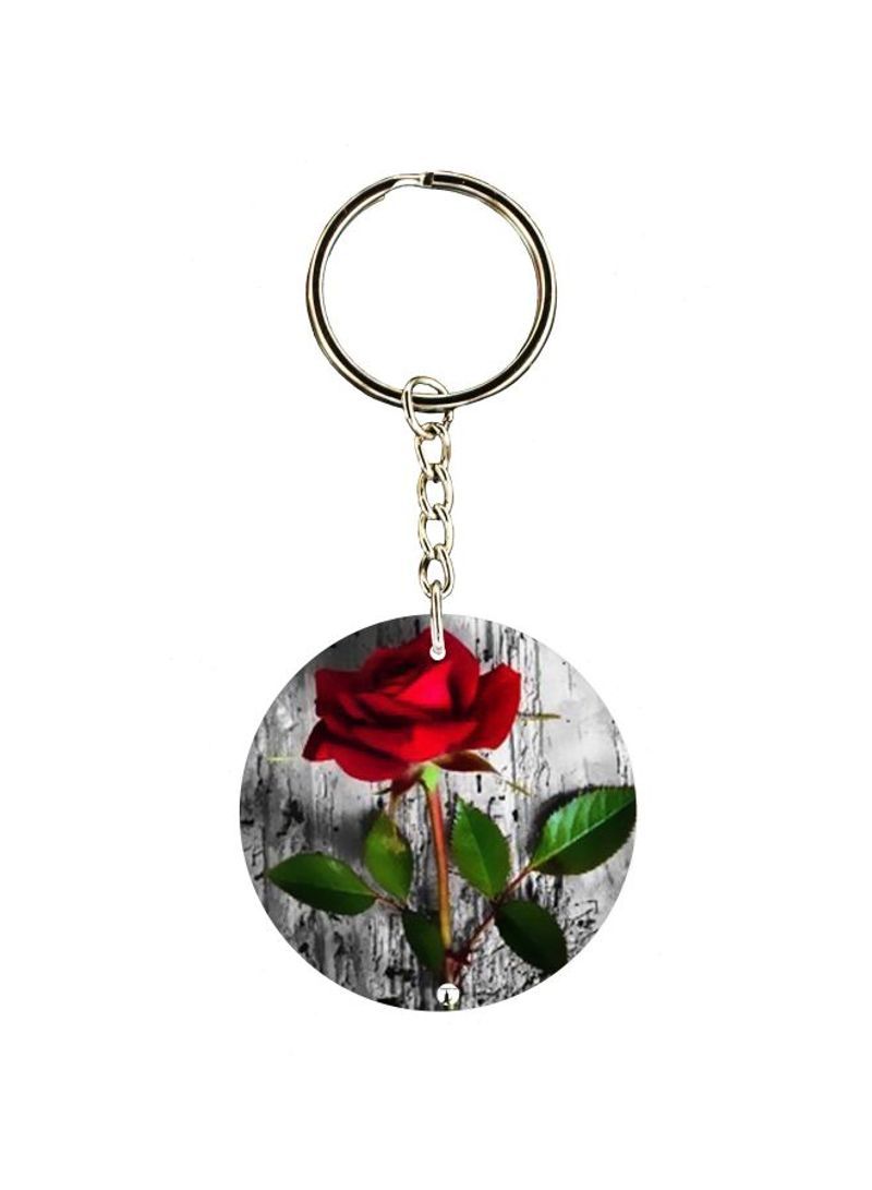 Flower Printed Keychain