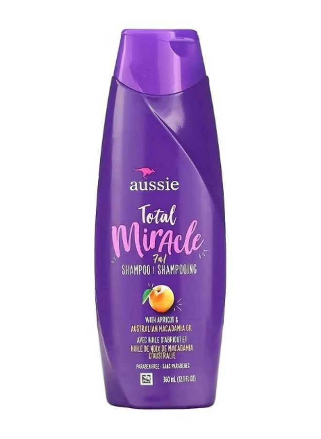 Aussie Total Miracle 7 n 1 Shampoo Apricot  Australian Macadamia Oil 12.1 fl oz 360 ml - Image 1