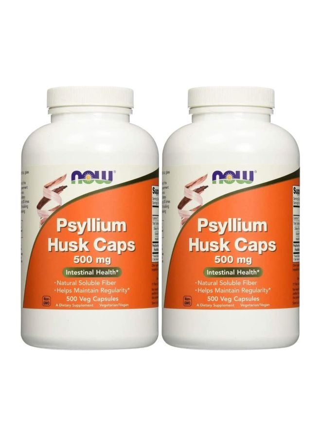 ناو فودز عبوتين من كبسولات قشر سيلليوم بتركيز 500 مجم - 500 كبسولة نباتية - Image 1