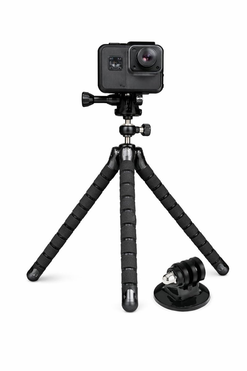 Acuvar Flexible Tripod for Action Cameras, Mini Camera Stand with GoPro Adapter, Compatible with All GoPro Hero Series, Portable Travel Tripod Mount - Image 1