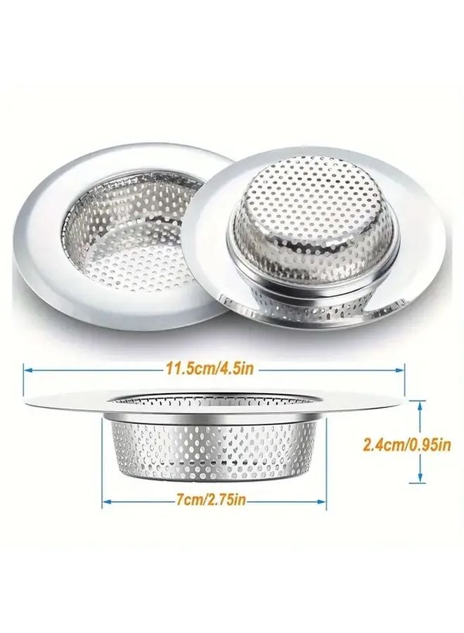 304 Stainless Steel Kitchen Sink Strainer 4.5 Inch Silvery Universal Fit Durable Mesh Colander - Image 3
