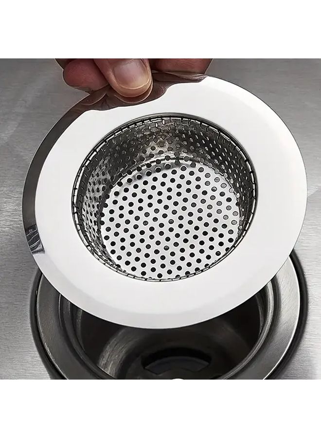 304 Stainless Steel Kitchen Sink Strainer 4.5 Inch Silvery Universal Fit Durable Mesh Colander - Image 2