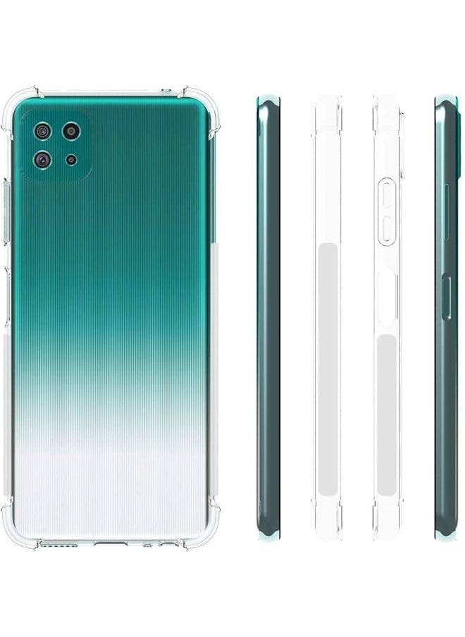 1+2 For Samsung Galaxy A22 5G Galaxy A22S 5G Case With Tempered Glass 2 Pieces Slim Shock Absorption Tpu Soft Edge Bumper With Reinforced Corners Clear Protective Cover Not Fit For A22 4G