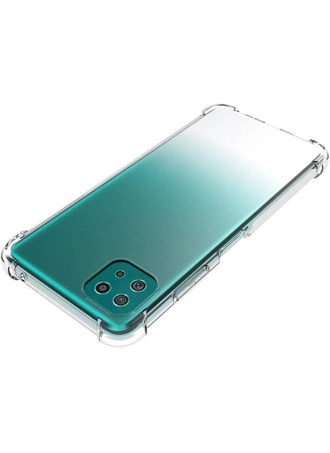 1+2 For Samsung Galaxy A22 5G Galaxy A22S 5G Case With Tempered Glass 2 Pieces Slim Shock Absorption Tpu Soft Edge Bumper With Reinforced Corners Clear Protective Cover Not Fit For A22 4G