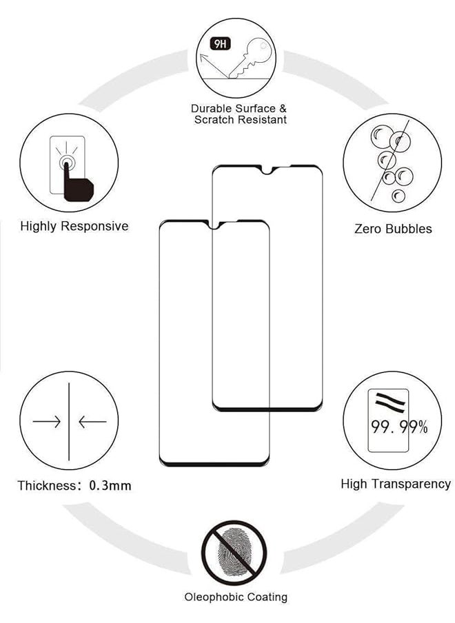1+2 For Samsung Galaxy A22 5G Galaxy A22S 5G Case With Tempered Glass 2 Pieces Slim Shock Absorption Tpu Soft Edge Bumper With Reinforced Corners Clear Protective Cover Not Fit For A22 4G