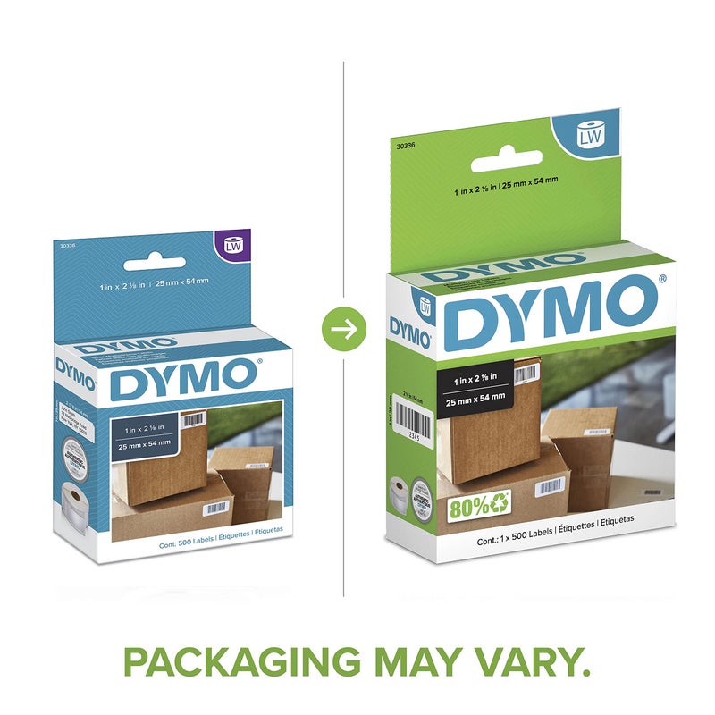 DYMO Authentic LW Multi-Purpose Labels DYMO Labels for LabelWriter Printers Great for Barcodes 1" x 2-1/8" 1 Roll of 500 - Image 2