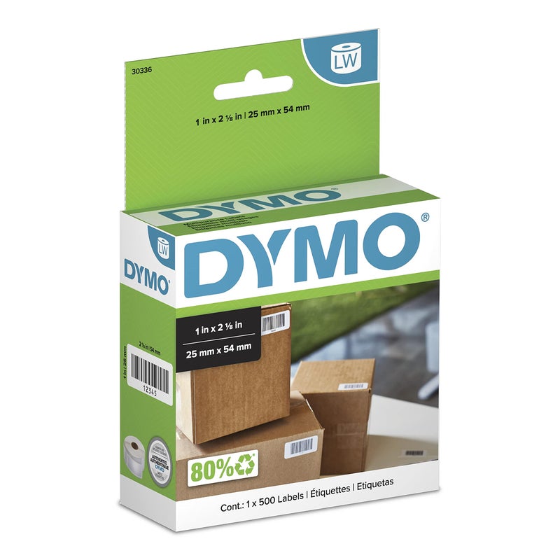 DYMO Authentic LW Multi-Purpose Labels DYMO Labels for LabelWriter Printers Great for Barcodes 1" x 2-1/8" 1 Roll of 500 - Image 1