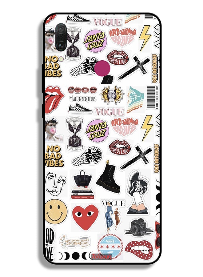 Tolwak Huawei Y9 (2019) Protective Case Cover No Bad Vibes Stickers - Image 2