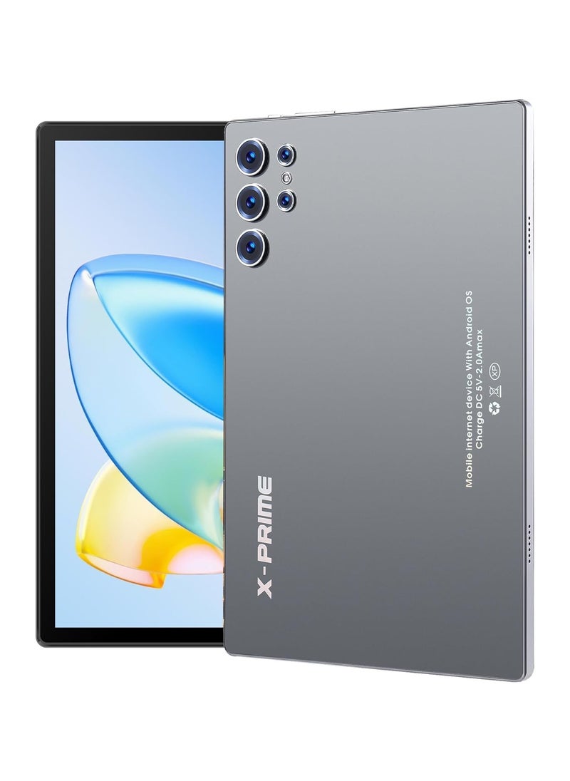X - Prime 10.1-Inch HD+ AMOLED Display Android 15 Smart Tablet with Keyboard and Mouse 12GB RAM 512GB ROM Dual SIM 5G Wi-Fi S25 Ultra Tab Grey  - Image 1