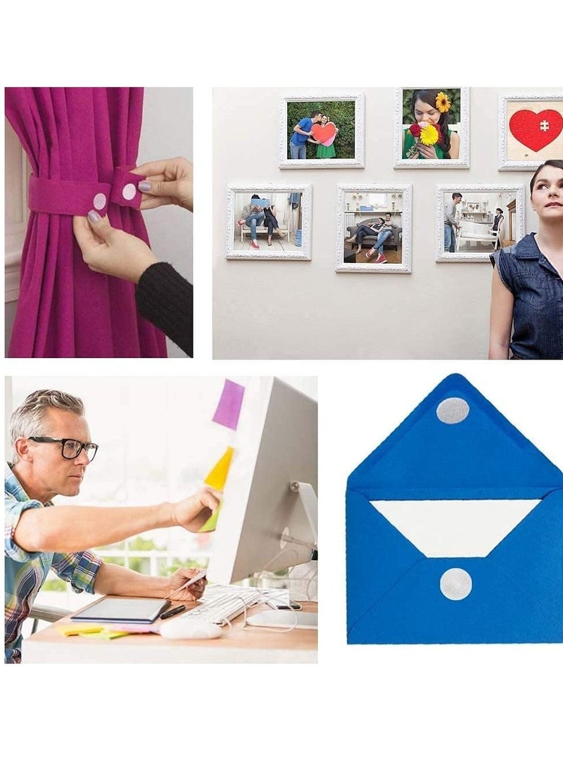 Self Adhesive Dots, Tapes Sticky Back Coins Dots with Hook and Loop Velcro Round Pads, 25mm Diameter Strong Waterproof Round Dot, Dots with Adhesive for Home Office School 300Pcs (150 Pairs) - Image 3