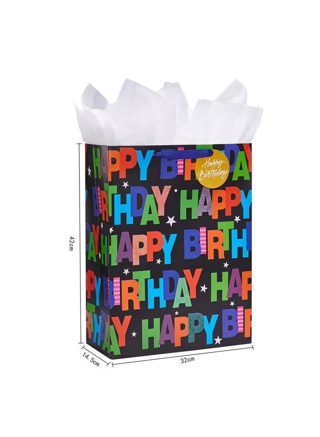 Bobobag 2 Pack 16.5" Large Gift Bag with Tissue Paper for Birthday Party (Balloons) - Image 4