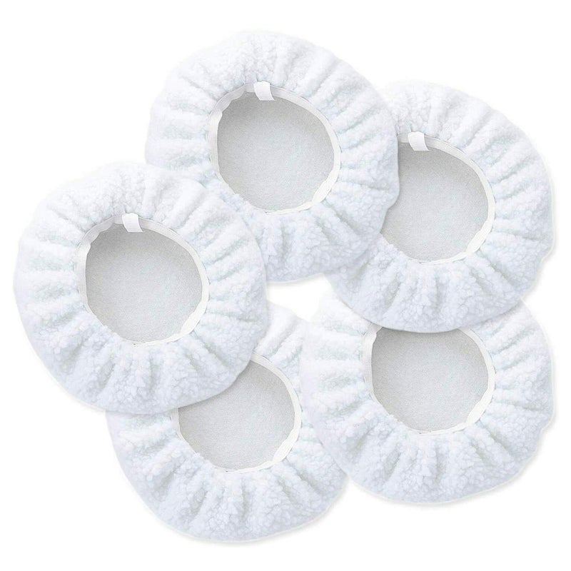 Generic Hacbop 432990 5 Pcs 10 INCH Bonnet Polisher Polish Pad Polishing Buffling Car Buffer Waxer Kit Car Polishing Bonnets Replacement Car Polishing Mop,White - Image 1
