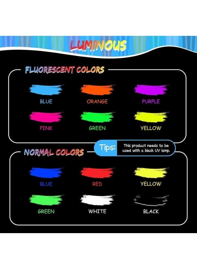 12 Pcs Face Paint Crayons Glow, Black Light Makeup Neon Face and Body Markers, Glow in The Dark UV Face Paint Crayons, Non-Toxic, for Halloween Masquerades Easter Festivals Party, 12 Color - Image 3