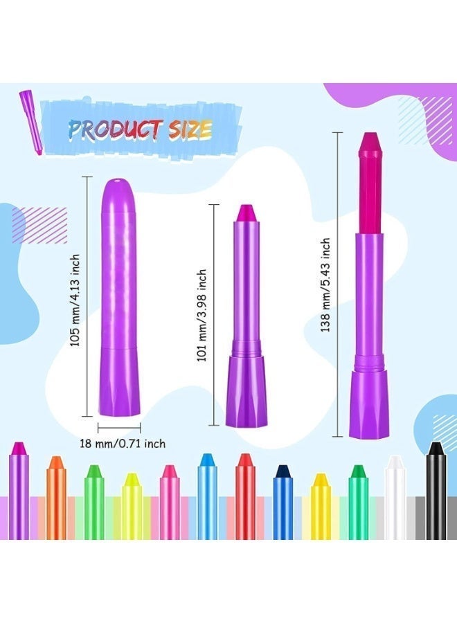 12 Pcs Face Paint Crayons Glow, Black Light Makeup Neon Face and Body Markers, Glow in The Dark UV Face Paint Crayons, Non-Toxic, for Halloween Masquerades Easter Festivals Party, 12 Color - Image 2